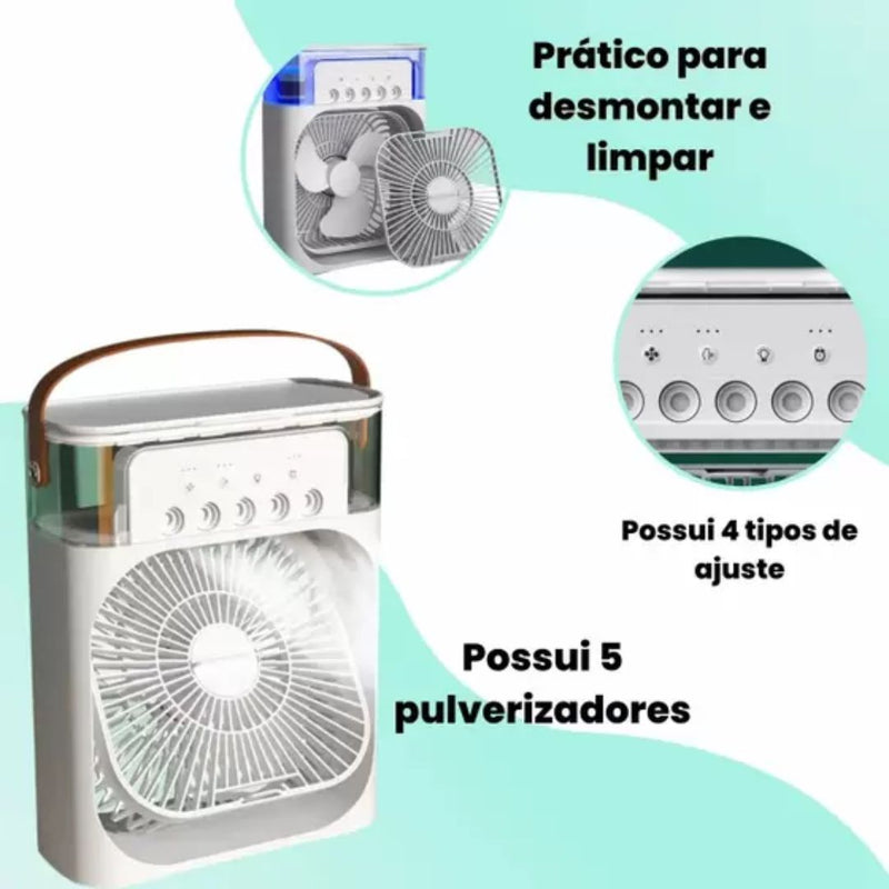 Mini Climatizador De Ar c/ Reservatorio Para Água e Gelo ❄️- Últimas Unidades